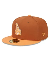 New Era Men's Brown/Orange Los Angeles Dodgers Spring Color Basic Two-Tone 59FIFTY Fitted Hat