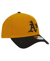 New Era Men's Gold/Black Oakland Athletics Rustic A-Frame 9FORTY Adjustable Hat