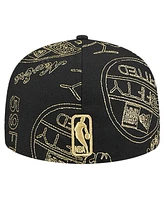 New Era Men's Los Angeles Lakers 59FIFTY Day Allover Print Stencil Fitted Hat