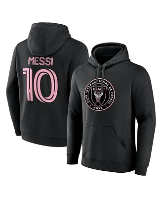 Fanatics Men's Lionel Messi Inter Miami Cf Authentic Stack Name Number Tri-Blend Pullover Hoodie