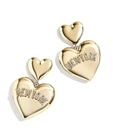 Wear by Erin Andrews x Baublebar New York Yankees Heart Statement Drop Earrings