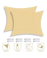 2 Pack 16x12 Ft 97% Uv Block Rectangle Hdpe Sun Shade Sail Canopy Outdoor Pool