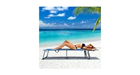 Slickblue Not for Sale-Folding Chaise Lounge Chair with Face Hole for Beach-Blue