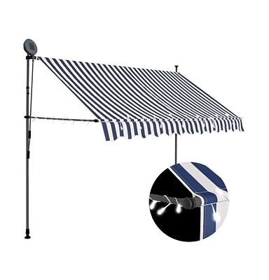 vidaXL Manual Retractable Awning with Led 118.1