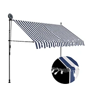 vidaXL Manual Retractable Awning with Led 118.1