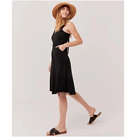 Pact Plus Size Cotton Fit & Flare Tie-Back Dress