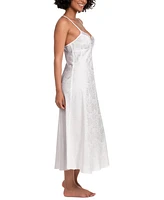 Linea Donatella Women's Satin Lace-Trim Nightgown