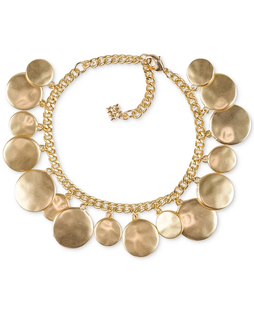 Patricia Nash Gold-Tone Hammered Disc Charm Bracelet