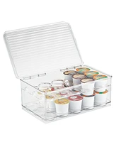 iDesign Plastic 2-Tier Coffee Pod Organizer with Lid, The Linus Collection 7.25" x 10.75" x 4.25" Clear