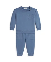 Polo Ralph Lauren Baby Boys Waffle Trim Sweatshirt Jogger Pant Set