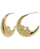 Macy's 14K Gold Plated Moon Crest Hoop Earrings