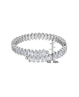 Macy's Silver-Plated Cubic Zirconia Marquise Cuff Bracelet