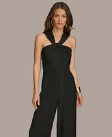 Donna Karan Women's Twist-Neck Wide-Leg Jumpsuit