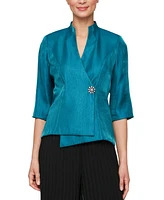 Alex Evenings Women's Asymmetrical Wrap Blouse