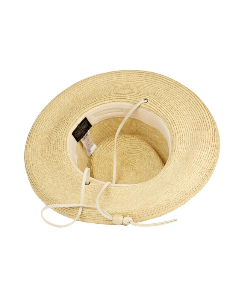 Angela & William Straw Ferora Sun Hat with Chin Cord