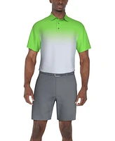 Pga Tour Men's Classic-Fit Stretch Performance Interlock Ombre Golf Polo Shirt