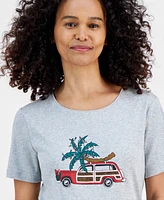 Holiday Lane Women's Christmas Fun Tee, Created for Macy's