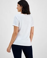 Holiday Lane Women's Tree Crewneck Tee, Created for Macy's