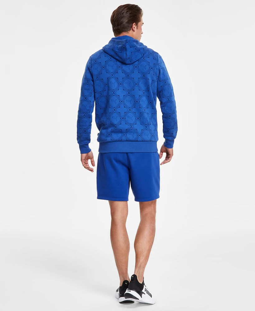 Puma Men's Logomania Allover Logo Print Fleece Hoodie