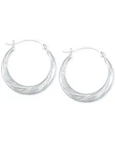 Hoop Earrings in 10k White Gold