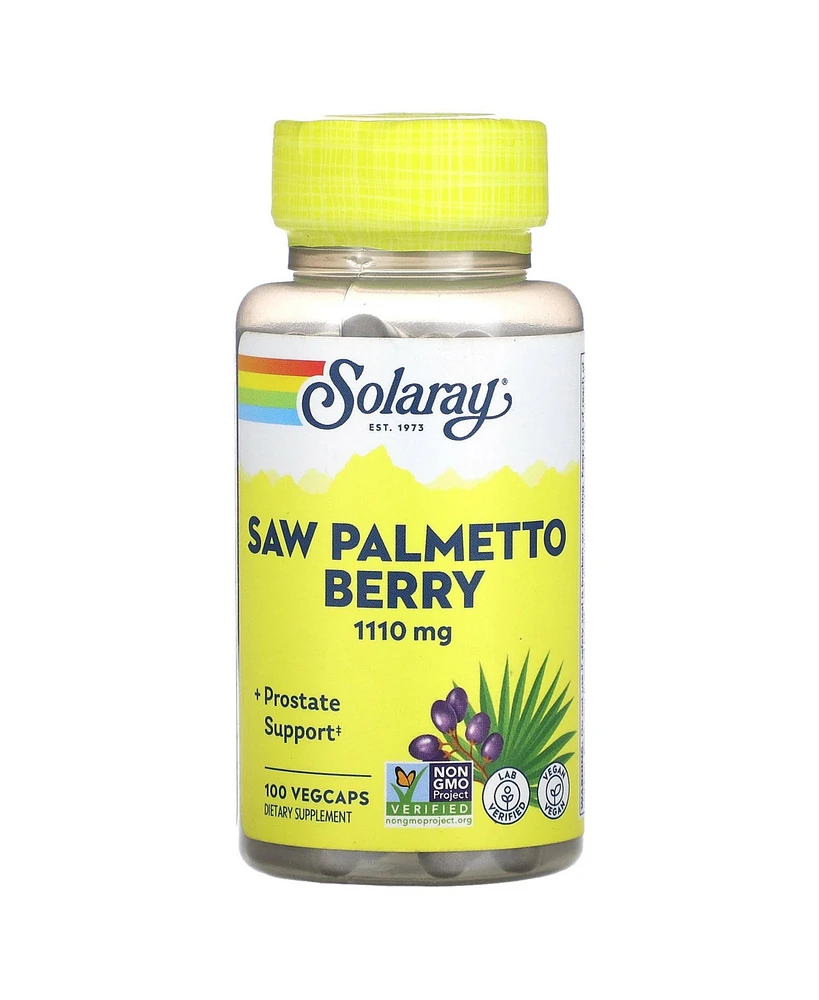 Solaray Saw Palmetto Berry 1110 mg, Organic Saw Palmetto for Men, Healthy Prostate Support