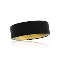 Metallo Matte Black & Gold Tungsten Ring