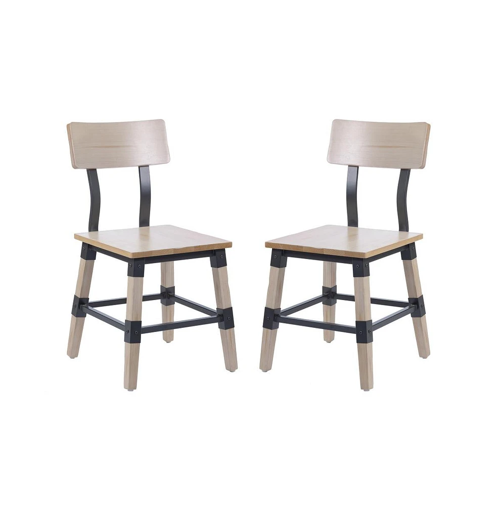 Merrick Lane Breton Dining Chairs With Steel Supports And Footrest