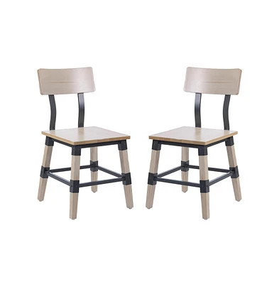 Merrick Lane Breton Dining Chairs With Steel Supports And Footrest