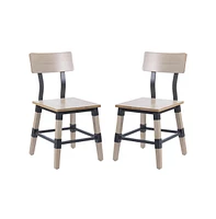 Merrick Lane Breton Dining Chairs With Steel Supports And Footrest