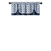 Kate Aurora Modern Geometric Button Tuck Rod Pocket Window Valance