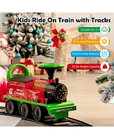 Costway 6V Electric Kids Ride On Train Motorized Toy w/ Track & 6 Wheels