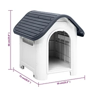 vidaXL Dog House Gray 23.2"x29.5"x26" Polypropylene