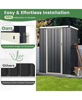 Slickblue 4x3 Ft Metal Outdoor Storage Shed with Lockable Door-Gray