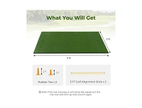 Slickblue 5 x 3 ft Artificial Turf Grass Practice Mat for Indoors and Outdoors