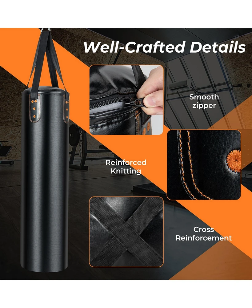 Slickblue 4-In-1 Hanging Punching Bag Set with Punching Gloves and Ceiling Hook
