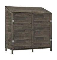 vidaXL Garden Shed Anthracite 40.2"x20.5"x44.1" Solid Wood Fir