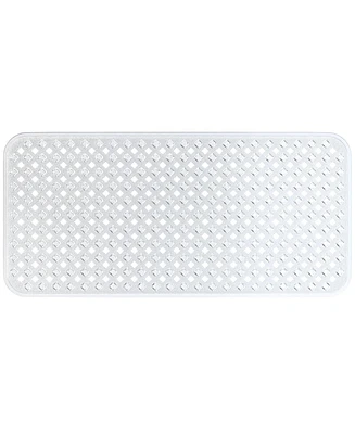 Clara Clark Non-Slip Suctioned Bathtub Mat with Drainage Holes - Durable & Machine Washable - Clear - 35"x16"