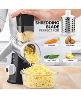 Zulay Kitchen Cheese Grater Hand Crank with 3 Drums