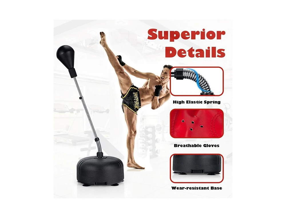 Slickblue Adjustable Freestanding Punching Bag with Boxing Gloves