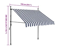 vidaXL Manual Retractable Awning with Led 59.1