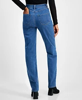 I.n.c. International Concepts Women's High-Rise Straight-Leg Denim Jeans, Created for Macy's