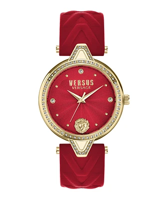 Versus Versace Women's V Versus Crystal Red Leather Watch 34MM