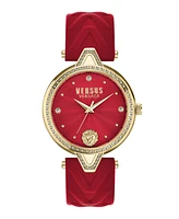 Versus Versace Women's V Versus Crystal Red Leather Watch 34MM