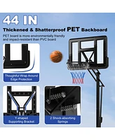 Slickblue Portable Basketball Hoop with 4.6 to 10 Feet 10-Level Height Adjustable