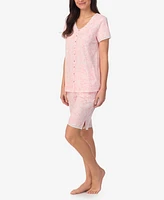 Aria Women's Cap Sleeve Bermuda Pj Set