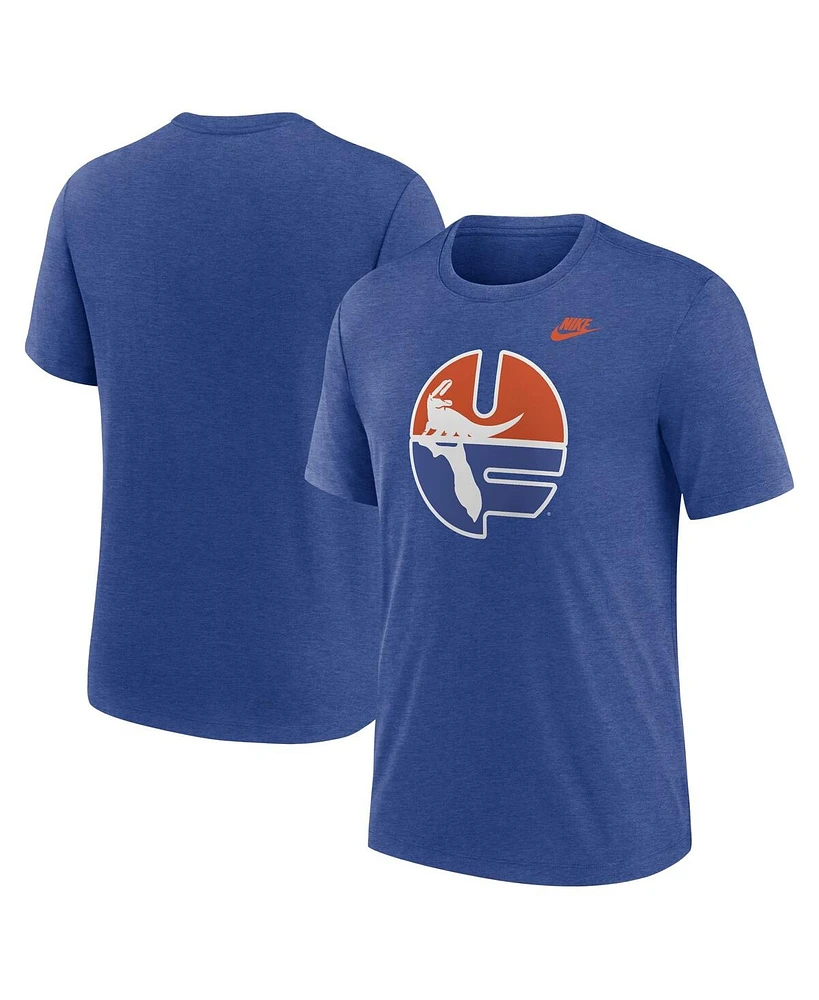 Nike Men's Heather Royal Florida Gators Blitz Evergreen Legacy Primary Tri-Blend T-Shirt