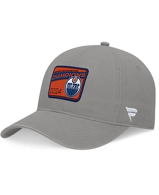 Fanatics Women's Gray Edmonton Oilers 2024 Western Conference Champions Unstructured Adjustable Hat