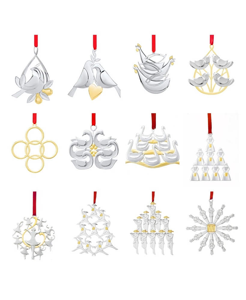 Nambe 12 Days of Christmas Ornaments Set