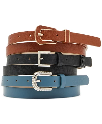 Steve Madden Women's 3-Pc. Faux-Leather Belt Set