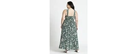 Eloquii Plus Size Crossing Straps Flare Maxi Dress